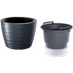 Prosperplast Květináč nízký s vkladem MAZE antracit 47,5 cm – Hledejceny.cz
