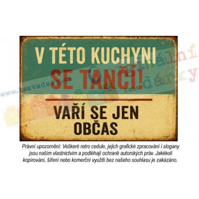 Retro cedule - Kuchyně 4 - Plech - hliníkový sendvič / A3 (30x45cm) – Zboží Dáma