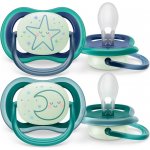 Avent Philips šidítko ultra air 376/12 Nighttime girl BPA free 2Pack – Zboží Dáma