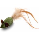 JK Animals myška s pírkem ze šanty kočičí 4,3 cm – Sleviste.cz
