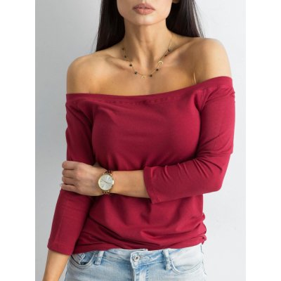 BASIC Dámský top s odhalenými rameny rv-bz-4692.61 burgundy