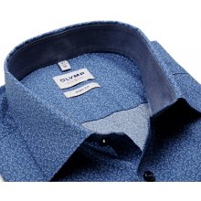 Olymp Level Five košile prodloužený rukáv s bílými kapičkami a vnitřním límcem středně modrá