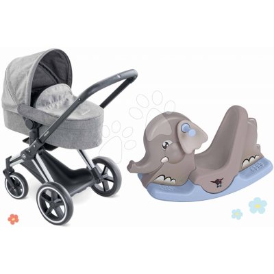 Corolle Set kočárek trojkombinace a houpačka Cybex Landau 3v1 Priam skládací s multifunkčními předními koly – Zboží Dáma