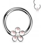 Šperky4U segment kruh s kytičkou cartilage piercing NS0058-ST – Zboží Dáma