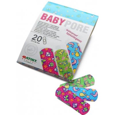 Batist Medical Náplast dětská Babypore s obrázky, 19 x 56 mm,( 20 ks ) – Zboží Mobilmania