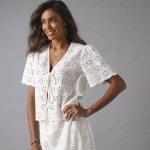 Madeirová halenka na zavázání vpředu režná – Hledejceny.cz