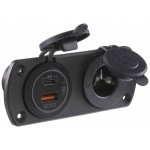 Dvojitá zásuvka do panelu 1x CL + 1x USB + USB-C zásuvka voděodolná – Zboží Živě