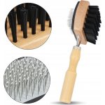 Trixie kartáč oboustranný dřevěný hranatý s kuličkami 10 x 18 cm – Zboží Dáma