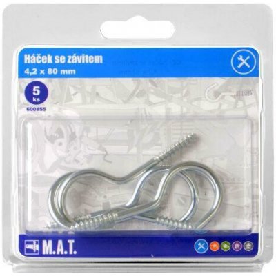 háček se závitem 80x4,2mm Zn (5ks) – Hledejceny.cz