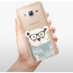Pouzdro iSaprio Bear With Scarf - Samsung Galaxy J3 2016 – Sleviste.cz