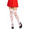 Dámské erotické punčochy Leg Avenue Polka Dot Cherry Thigh Highs 6638 White