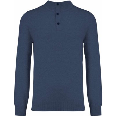Kariban pánský svetr s knoflíky Premium námořnická modrá žíhaná