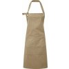 Zástěra Premier Workwear Těžká odolná plátěnná zástěra s oversize očky pro upevnění kolem krku Khaki 72x86cm PW137