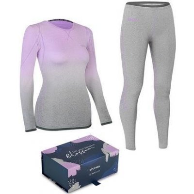 Spokey Flora set dámské termoprádlo v dárkovém balení fialovo-šedé – Zboží Dáma