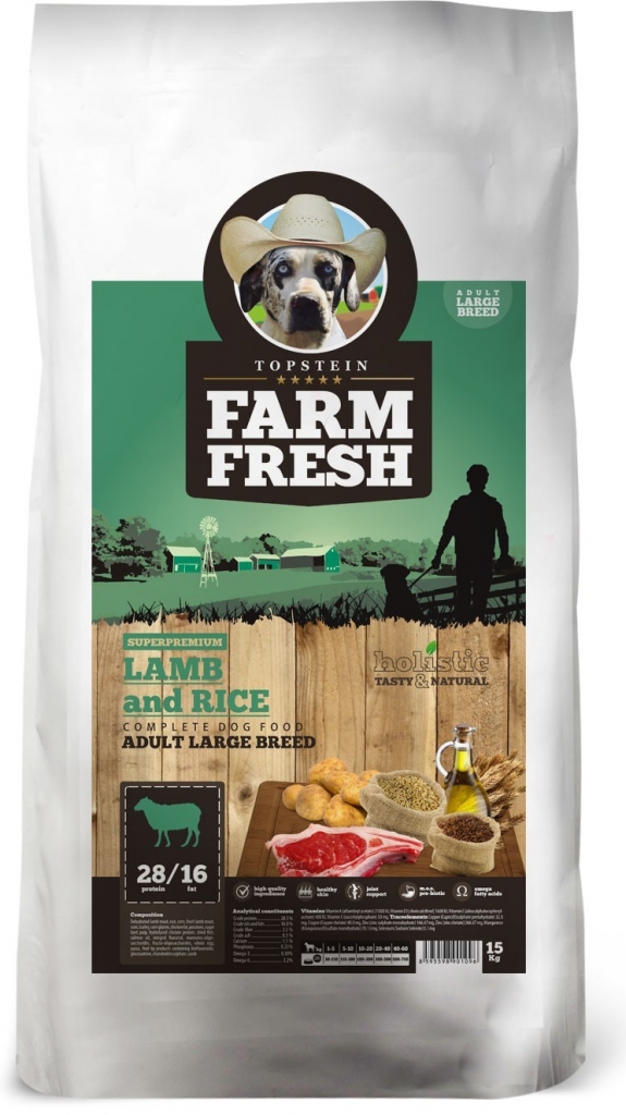 Topstein Farm Fresh Lamb & Rice Adult Large Breed 15 kg