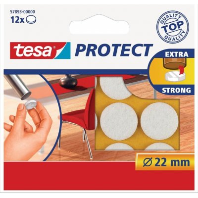 tesa® Protect Plstěné samolepicí podložky Barva: bílá, Rozměr: Ø 22 mm, Doplňující informace: kolečka – Zbozi.Blesk.cz