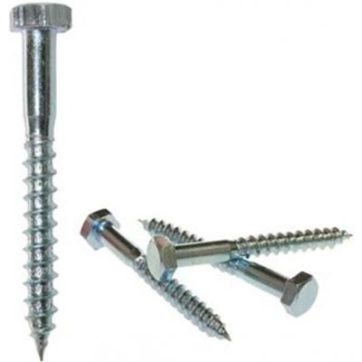 DIN 571 - Vrut do dřeva pr. 10 x 80 mm, částečný závit, šestihranná hlava 17 mm, Zinek bílý, (100ks) – Zboží Mobilmania