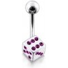 Piercing Šperky4U stříbrný piercing do pupíku kostka BP01008-A