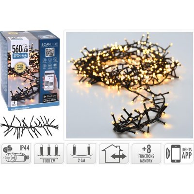 MAT osvětlení vánoční 11m 560LED teplá BÍ APP 8 funkcí – Zboží Dáma