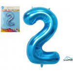 Balónek foliový č.2 modrý 43 cm – Zboží Mobilmania