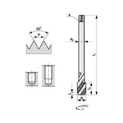 Bučovice Tools Závitník strojní M3x0,5 HSSE 2N šroubová drážka 35° PN8/1376(DIN3 - BU196-030 – Zboží Mobilmania