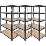 Fistar 3x Regál 1500 x 700 x 300 mm lak 5 polic černá – HobbyKompas.cz