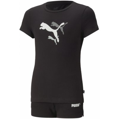 Puma dětská tričko a kraťasy graphic tee & shorts set g 67359401 černá