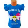 Dětské tričko Eplusm dívčí tričko BABY SHARK krátký rukáv s volánky modré