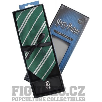 Cinereplicas Harry Potter kravata s kovovou broží Deluxe Box Zmijozel – Zboží Mobilmania