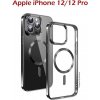 Pouzdro a kryt na mobilní telefon Apple Pouzdro Swissten Clear Jelly MagStick Metallic PRO iPhone 12/12 PRO černé;