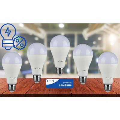 V-TAC LED žárovka, 15 W, 1521 lm, E27 - akční balení - Studená bílá – Zboží Mobilmania