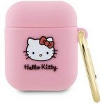 Hello Kitty Liquid Silicone 3D Kitty Head Logo Pouzdro pro AirPods 1/2 HKA23DKHSP – Zboží Mobilmania