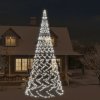 Vánoční osvětlení zahrada-XL Vánoční stromek na stožár 3000 studených bílých LED diod 800 cm