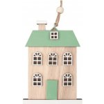 Anděl Přerov Dřevěný domek na zavěšení, zelený 8,5 x 11,5 x 0,5 cm – Hledejceny.cz