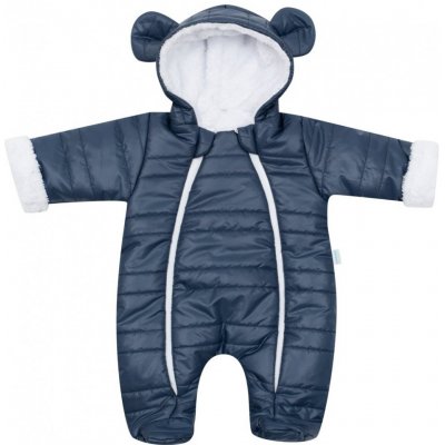 New Baby Zimní kojenecká kombinéza s kapucí a oušky Pumi blue New Baby Pumi Modrá – Zboží Mobilmania