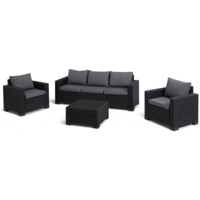 Keter Zahradní set California 3+2+1 grafitový 610303 – Zboží Dáma