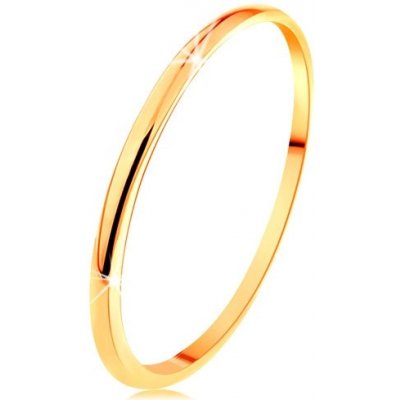 Šperky Eshop Tenký prsten ve žlutém zlatě hladký a mírně vypouklý povrch S3GG155.70
