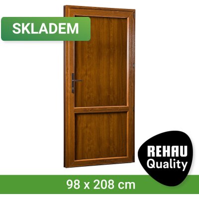 SKLADOVÁ-OKNA REHAU Smartline+ plné Bílá dovnitř / Zlatý dub ven pravé 98 x 208 cm – Hledejceny.cz