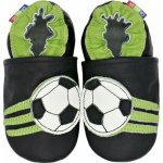 Carozoo Kožené capáčky s koženou podrážkou fotbalové Černá – Hledejceny.cz