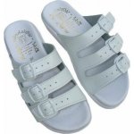 Fusbet dámské pantofle hladké třípáskové bílá – Zboží Dáma