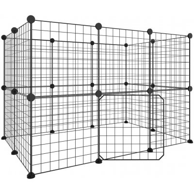 vidaXL 20dílná klec pro domácí mazlíčky s dvířky černá 35 x 35 cm ocelová