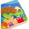 Dřevěná hračka Bigjigs Toys Puzzle Životní cyklus želvy