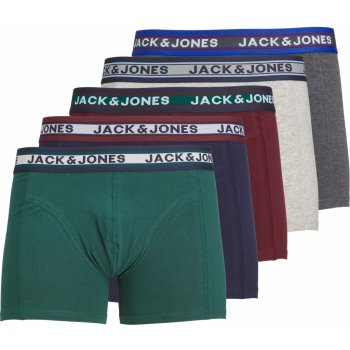 Jack&Jones 5 Pack pánské boxerky JACOLIVER 12242050 Dark Grey Melange