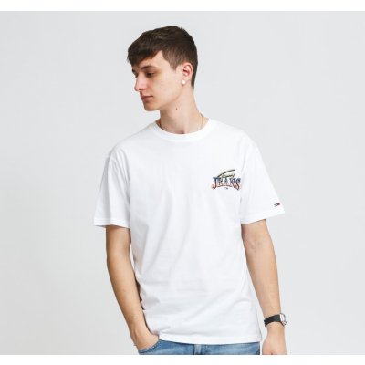 Tommy Hilfiger Tommy Jeans pánské bílé tričko DIAMOND BACK LOGO TEE – Sleviste.cz