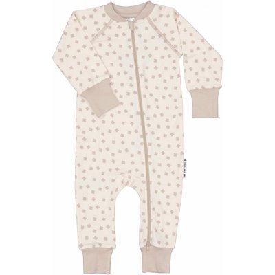 Bambusové dětské rostoucí pyžamo overal Geggamoja Beige mini clover – Sleviste.cz