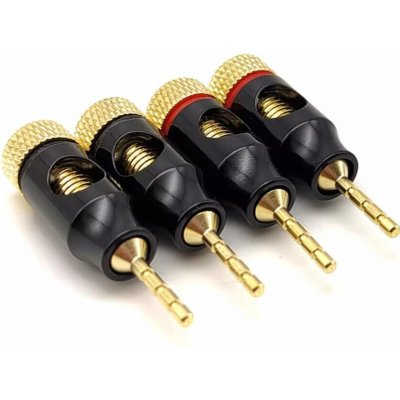 Audio redukce 4mm banánek/vidlička na 2mm banánek, zlacený barevná varianta Červená provedení Přímé – Hledejceny.cz