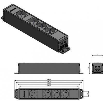 IBConnect CUBO černá 2x230V + USB nab. C+C – Hledejceny.cz