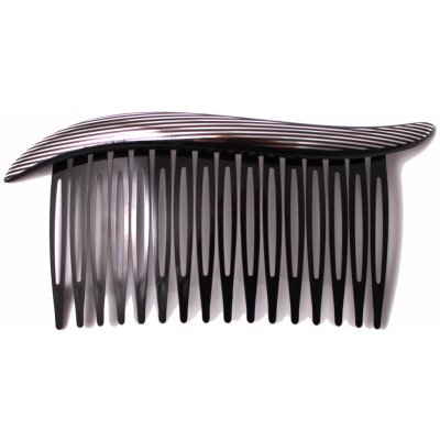 Hřebínek do vlasů stříbrný s černými proužky 12 cm – Zboží Dáma