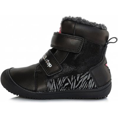 D.D.step dívčí zimní boty W063-356 barefoot černé – Zboží Mobilmania
