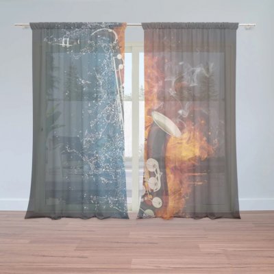 Sablio Záclony Ohnivý saxofon: 2ks 150x250cm – Zboží Mobilmania